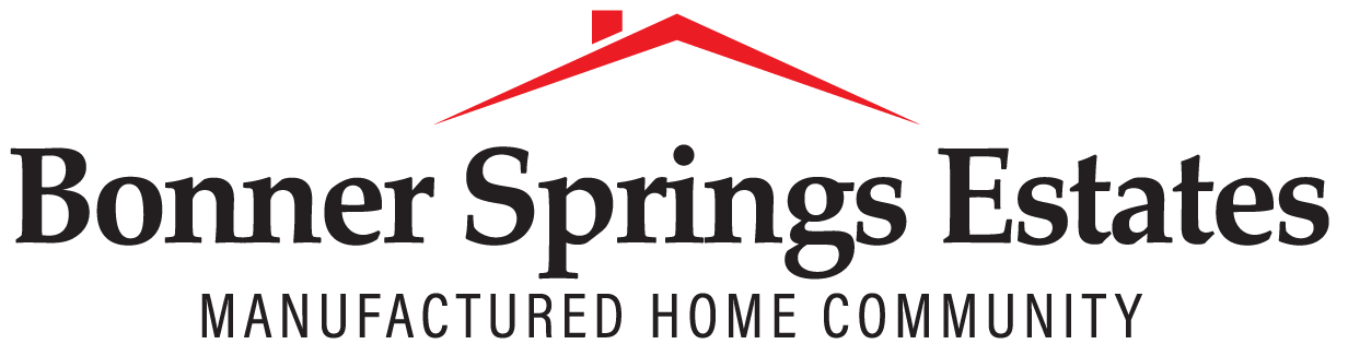 The image is a logo for Bonner Springs Estates, a manufactured home community.